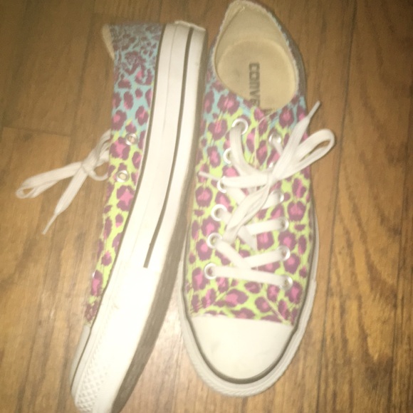 Rare Rainbow Cheetah Print Converse Chuck Taylors - Picture 2 of 3